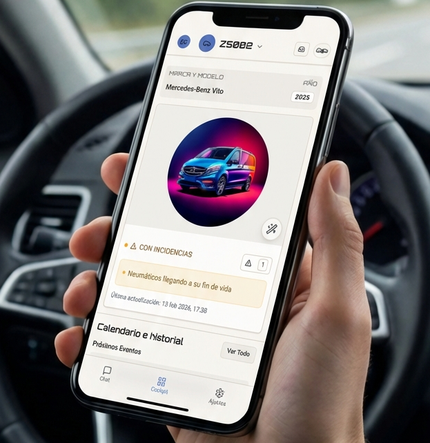 Vista de la driver app